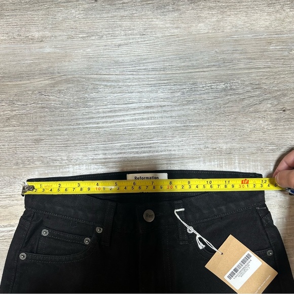 NWT Reformation Julia High Cigarette Destroyed Black Jeans size 24 - Picture 10 of 11